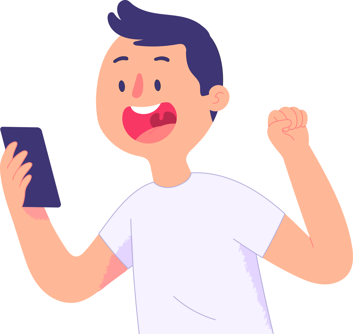 Man Success Surprise Excited Happy While Looking at Phone